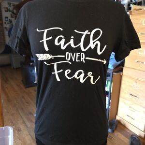 Black 'Faith Over Fear' T-Shirt